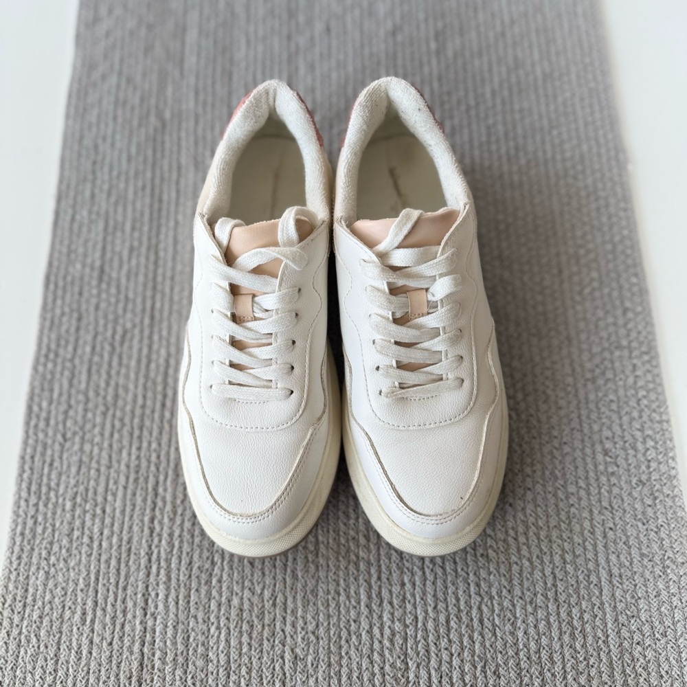 Universal Thread Ivory Pink Flat Platform Sneakers Tennis Shoes Size 7 - Picture 8 of 8